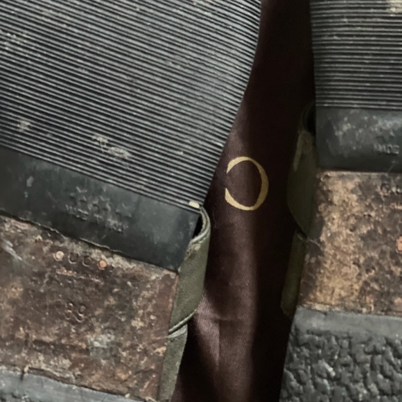 Authentic Gucci leather suede sandals logo sandals - Picture 4 of 4